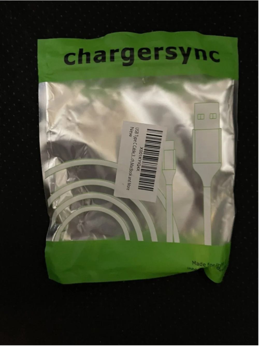 Chargersync USB Made for Type C Devices Cables Set of Three X001KY1q4x